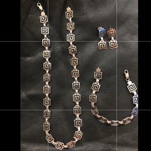 925 Silver Set necklace, bracelet, earrings